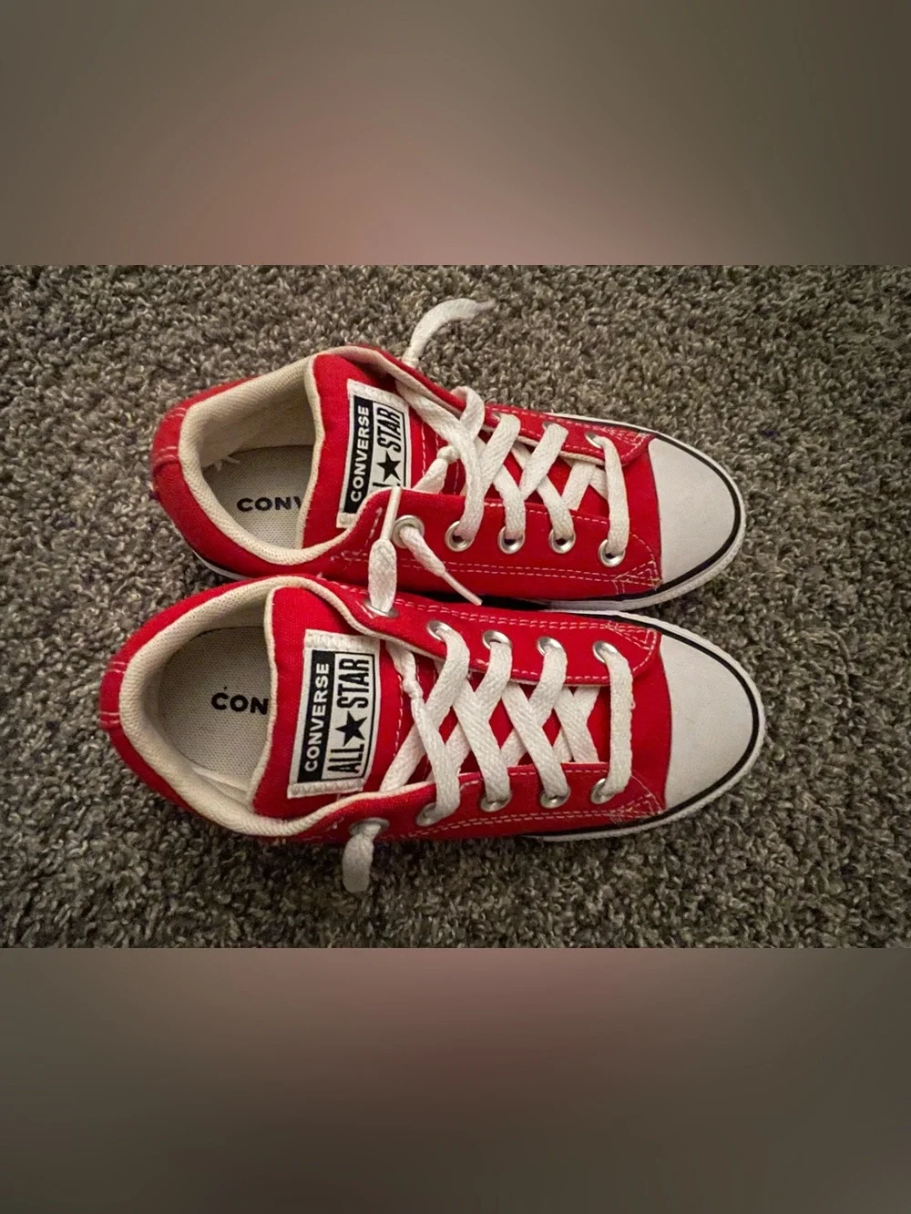 Converse Kids Low Top Sneakers in Red and White